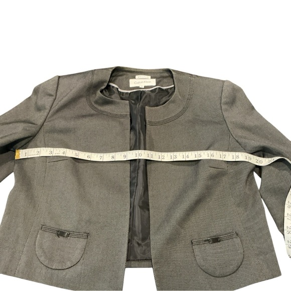 Calvin Klein 2 Piece Dress Suit Gray Sheath Dress & Jacket Size 6 Career Office - Picture 11 of 13